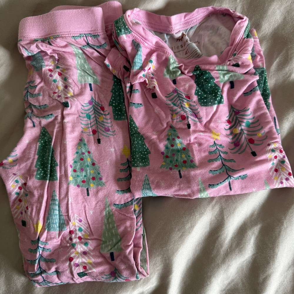 Little Sleepies Pink Christmas Pajamas 4T